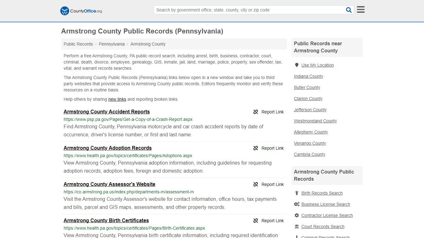 Public Records - Armstrong County, PA (Business, Criminal ...